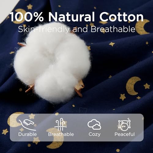Image of Duomiaomiao 3-Pack Baby Sleep Bag, 100% Organic Cotton Lightweight Wearable Blanket, Breathable Comfy Toddler Sleeping Sack (0.5tog Moon & Star, Small)