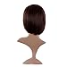 MapofBeauty 12 Inch/30cm Fashion Lady Short Straight Flat Bangs Bob Wig (Dark Brown)