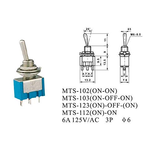 REES52 Toggle Switch SPDT Latching 125V 220V Train Car Boat Dashboard On On DIY PACK OF 3PCS 2