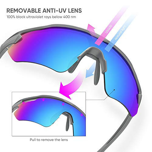Image of Cycling Glasses, TR90 Unbreakable Frame Polarized Anti-UV400 Sports Sunglasses