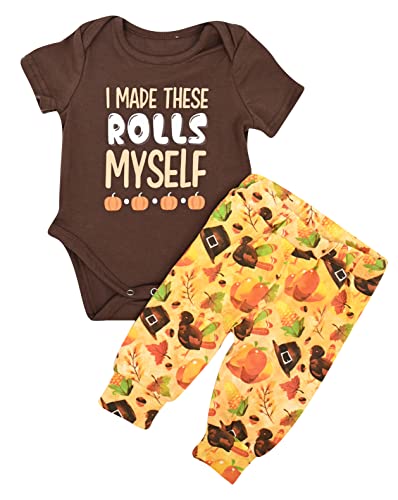 Image of Baby Boys Girls 2pc Outfit Set Short Sleeve Bodysuit with Pants