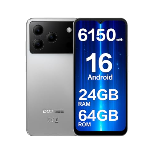 DOOGEE Note 56 Android Phones, Newest Android 16 Smartphone, 6150mAh, 8.45mm Ultra-Slim, 6.56 HD+ 90Hz, 24GB+64GB/2TB, 4G Dual SIM Free Mobile Phones, Face Unlock/3.5mm Headphone Jack/5G WiFi/OTG