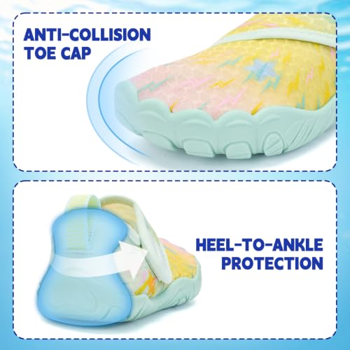 Image of Kids Water Shoes Boys Girls - Wide Toe Box Quick Dry Barefoot Shoes Breathable Non Slip Aqua Athletic Sneakers for Swim Beach Pool Kayak Hiking Sand Walking Travel Essentials (Little Kid /Big Kid)