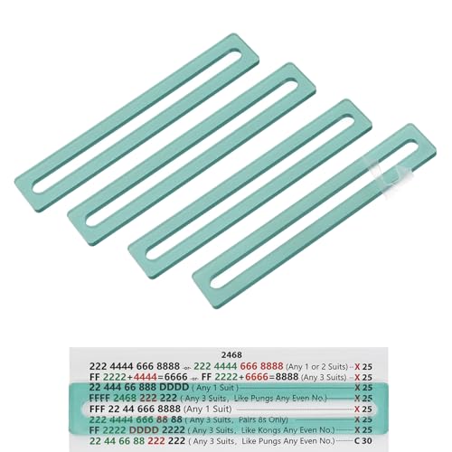 Pack de 4 guías para cartas Mahjong acrílico verde