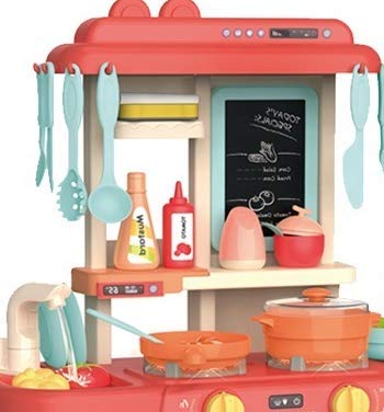 Image of Kids Kitchen Playset, & Sounds, Play Sink Suitcase Shape Kitchen Hand Bag Accessories Set for 4 Year Old Girls