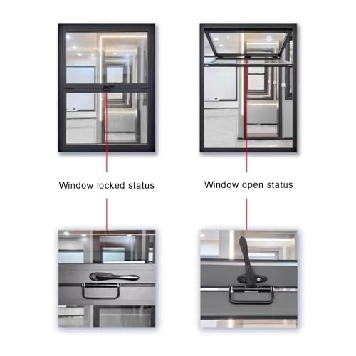 Ventana corrediza de aluminio para carrito de comida con puerta abatible 5