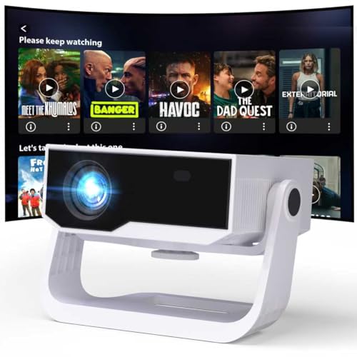 Image of Projector with WiFi and Bluetooth, 1000+ Apps Installed, Electronic Focus & Auto Keystone, Zoom, Native 1080P 650 ANSI 20000Lumen 4K Support Portable Mini Video Projector Outdoor Indoor