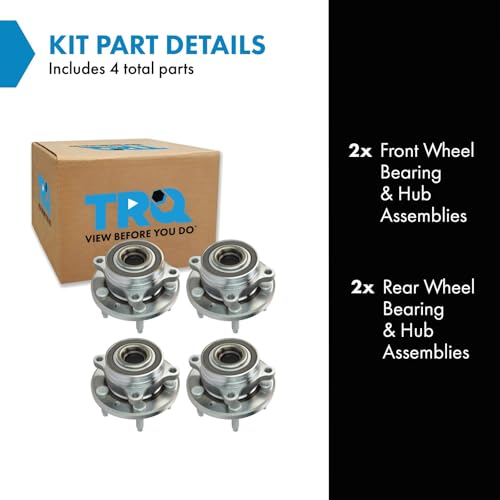 Image of TRQ Front and Rear Wheel Bearing and Hub Assembly Set 4 Piece