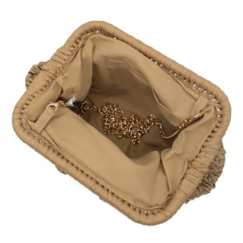 Bolso Clutch de Paja para Mujer Estilo Dumpling Verano miniatura 5