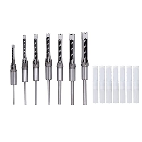 7 brocas cuadradas para carpintería, broca para mortajar, broca para agujeros cuadrados en madera, ideal para proyectos de carpintería miniatura 1