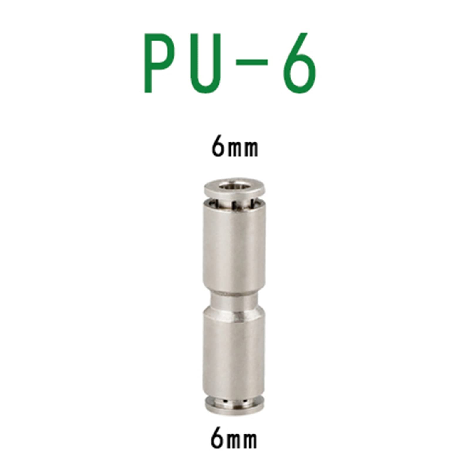 Attacchi rapidi a passaggio rettilineo， 2 pezzi PU PG ottone metallo raccordo rapido pneumatico 4-12 mm applicare tubo compressore aria connettore ad alta pressione(Pu 6)