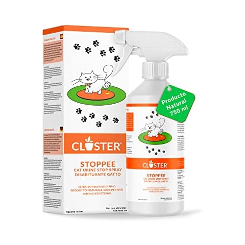 CLOSTER STOPPEE - Disuasivo para Gatos 750 ML - Spray disuasivo para Gatos de Base Vegetal de tomillo - Disuasivo para Gatos para Interiores y Exteriores - disuasivo para Gatos Producto 100% Natural Cover