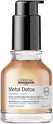 L’Oreal Professionnel Óleo Metal Detox, Óleo concentrado Anti depósito, Para cabelos macios, brilhantes, sedosos, com maior durabilidade da cor, Textura leve, para cabelos danificados e todos os tipos de cabelo, 50m