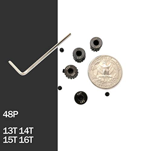 48P Pinion Gear Set Hardened 13T 14T 15T 16T 3.175Mm Rc Motor, 4 Pcs 48 Pitch Gears Rc Upgrade Part With Screwdriver #TOP4