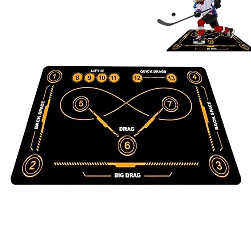 Qfdiwr - Alfombra de entrenamiento de hockey sobre hielo para adultos, entusiastas de hockey de edad, adultos, apasionados, antideslizante, de gran formato portátil, preciso, para entrenamiento de
