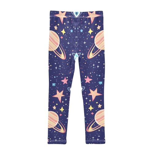 Cartoon Planets Space Girls Leggings Soft Stretch Workout Yoga Dance Pants for Kids Casual Tights2