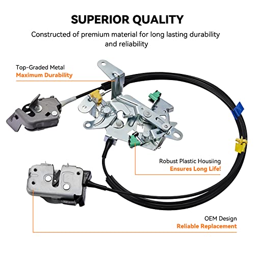 Image of SYERAL Door Lock Latch & Cable Driver Side Rear Left 6C3Z-28264A01-A Compatible with 1999-2007 F-250 F-350 Super Duty Upper and Lower Latches Assembly