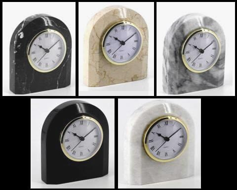 KhanImports Genuine Black Marble Keepsake Urn Clock for Ashes - Holds 1 Cubic Inch