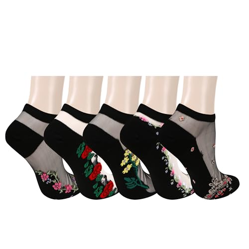 Image of Benefeet Sox Sheer Socks for Women Girls Mesh Ankle Socks Transparent Mesh Lace Sock Cute Thin Nylon See Through Sock