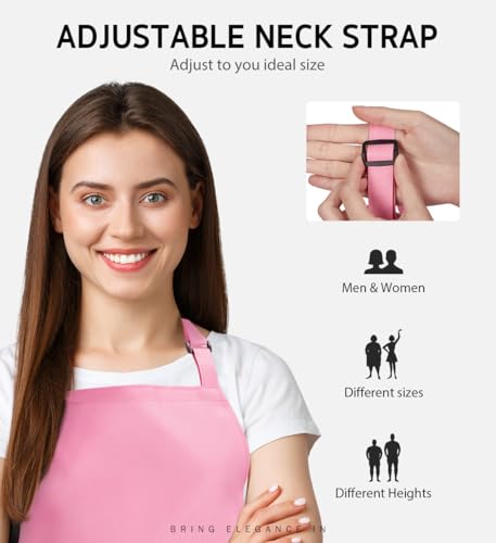 Image of Syntus 12 Pack Bib Apron, Unisex Aprons Adjustable Waterdrop Resistant with 2 Pockets Cooking Kitchen Apron for Chef, BBQ Drawing Apron Bulk, Multi-Color