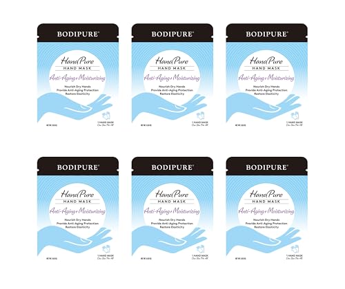HandPure Hand Repair & Anti-Aging Hand Mask – 20-Minute Moisturizing Gloves for Dry, Cracked Hands, Softens Cuticles, Paraben-Free, With Natural Botanical Ingredients (6 Packs)