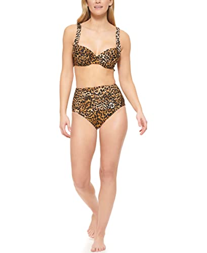 Calvin Klein Women's Standard Convertible Bra Top Molded Cups High Waist Bottom 2 Piece Set, Jaguar #TOP4