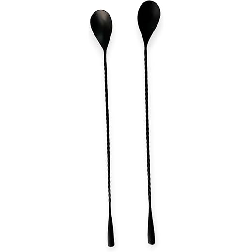 Nooks Stainless Steel Bar Spoon Teardrop Matt Black