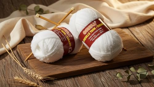 Image of M.G Knitting Wool Yarn, Soft Fancy Feather Wool White 400 GMS Best Used with Knitting Needles, Soft Fancy Wool-FB Art-HEJ