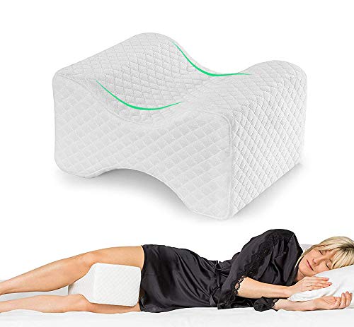 Almohada Piernas para Dormir, Cojín para Almohada de Pierna con Espuma de Memoria para Dormir de Lado, Almohada de Apoyo