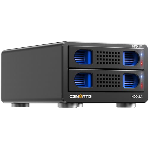 Cenmate 2 Bay External Hard Drive RAID Enclosure for 2.5/3.5