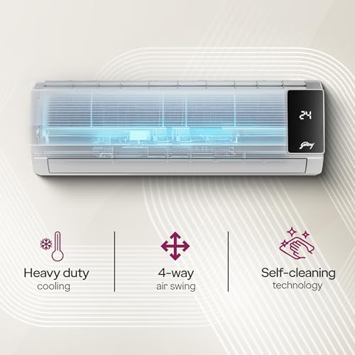 Image of Godrej 1.6 Ton 3 Star, 5-In-1 Convertible Cooling, Inverter Split AC (Copper, 2025 Model, Heavy duty cooling at 52 C, AC 1.6T SIC 18MTC3 GZR IOT, Silver)