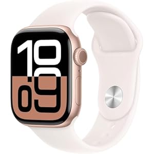 Apple Watch Series 10 [GPS, 42mm] – Rose Gold Aluminum Case with Light Blush Sport Band, M/L (Renewed)