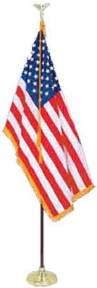 8' Presidential Formal Indoor U.S. Flag Set with 8' Pole, Stand and Eagle Ornament for Offices, Schools, Churches & Auditoriums by All Star Flags