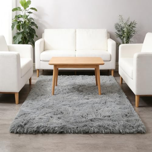 Tapis chambre enfant garçon rectangle gris argenté 105x165 cm