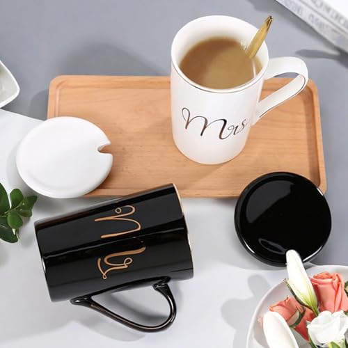 Wedding-Gifts-Engagement-Newlyweds-His-Hers-Bridal-Shower-Ideas-Present-for-Bride-Groom-Parents-Couples-Mr-Mrs-Valentines-Christmas-Coffee-Mugs-Set-14oz Wedding Gifts Engagement Newlyweds His Hers Bridal Shower Ideas Present for Bride Groom Parents Couples Mr Mrs Valentines Christmas Coffee Mugs Set 14oz