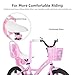 KEANO Zinnia 14 Inch Kids Bike for Girls Ages 3-5 Years, 14 Inch Girls' Bikes with Training Wheels, Streamers, Basket and Doll Seat, Children Bicycles Pink