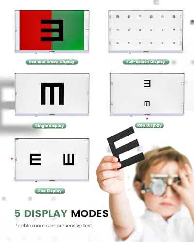 Image of Huanyu Visual Acuity Chart Digital 23inch LCD Electronic Optical Eye Charts with 44+ Visual Targets Frame-Less Full Screen Visual Acuity Chart Digital with Remote 21.5inch Bundle