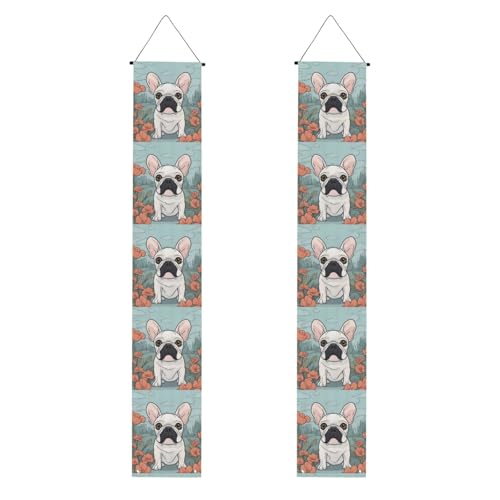 Bannière bouledogue français lavable pour éviter les décorations de fête jetables et fragiles