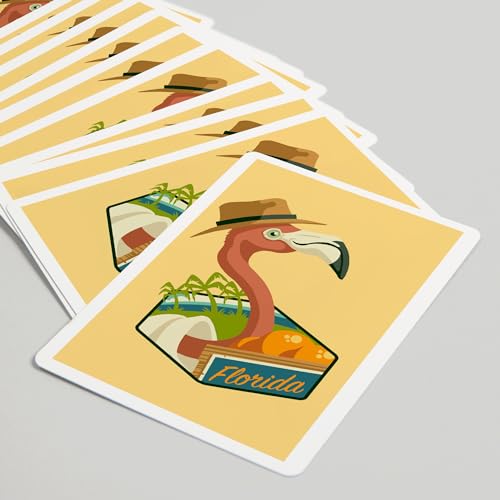 Lantern Press Florida, Flamingo y Naranjas, 52 naipes Poker miniatura 5