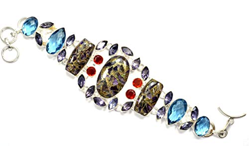 Bracelet multi-pierre en améthyste ajustable pour résoudre le choix de taille