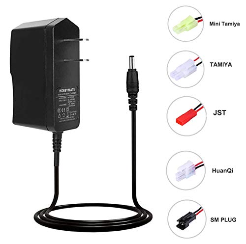 RC Cars Battery Charger for NiMH/NiCd Battery Packs, Airsoft Battery Charger 9.6v, 400-700mA