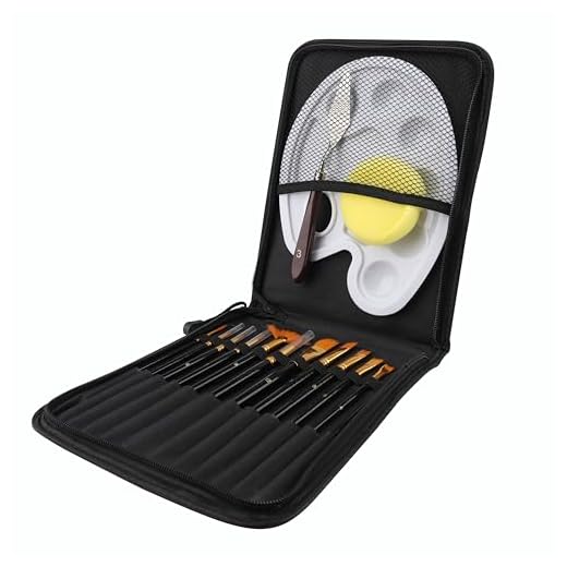 Estuche Pinceles, Acuarelas Profesionales, Pinceles Pintura Acrilica, Adecuado para Acrílico, Óleo, Acuarela y Gouache, Incluye 12 Pinceles, una Paleta, una Esponja y una Espátula para Pintar