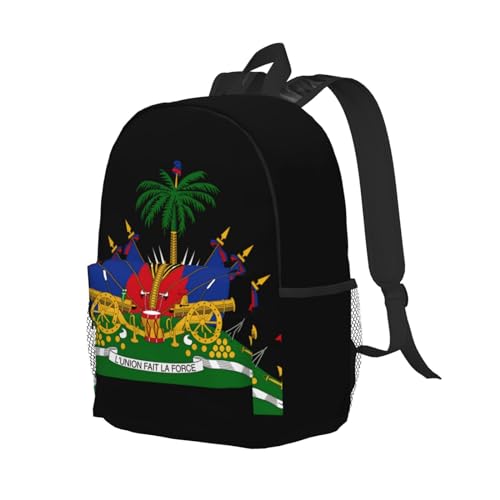 Funny Haiti Flag Backpack Cute Haitian Flag Daypack Laptop Backpack Shoulders Casual Daypack For Men Women2