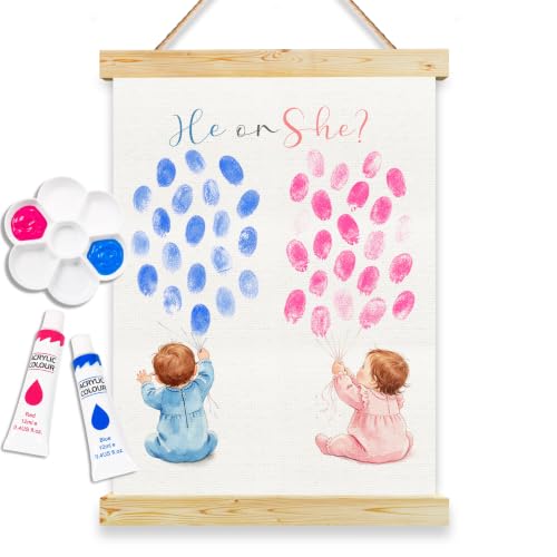 Jeu de révélation du sexe sur toile de 30x38 cm pour fête prénatale
