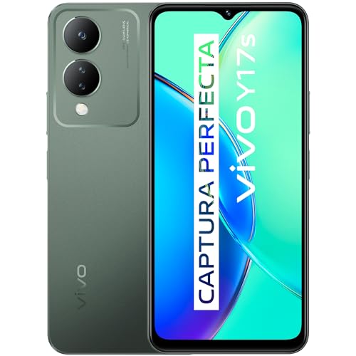 VIVO Y17s, Smartphone 4 GB RAM + 128 GB ROM, Triple cámara de 50 MP, Batería de 5000 mAh, Pantalla HD+ de 6,56” de Alto Brillo, Resistencia al Agua IP54, Cuerpo Fino 2.5D, Teléfono móvil Android 13