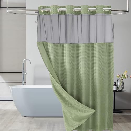 Rideaux de douche ménagers gaufrés imperméables et faciles à suspendre