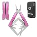 Produktbild Swiss+Tech Multifunktionszange 16-in-1 Faltbare Multitool Werkzeug Edelstahl Multifunktionswerkzeug mit Schere Messer Säge Flaschenöffner Schraubendreher für Outdoor Reparieren mit Tragtasche Rosa