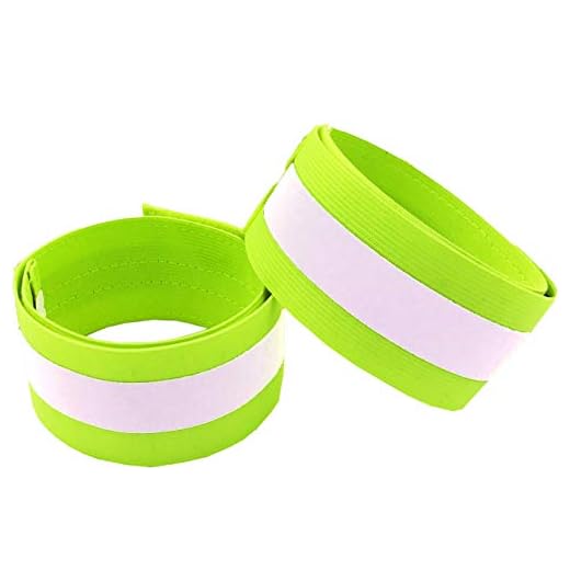 Reflective Bands for Arm, Wrist, Ankle, Leg. Reflector Bands. High Visibility Reflective Running Gear for Women and Men Cycling Walking Bike Safety Tape Straps - Bicycle Pants Clip, Cuff (2 Green)