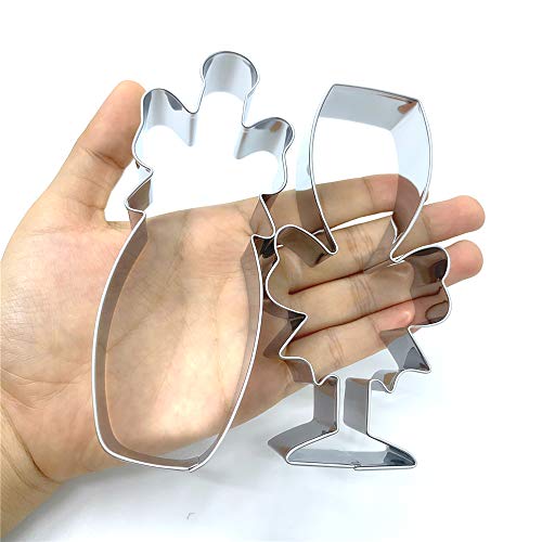 Liliao L-CMPE02 Champagne And Champagne Glass With Ribbon Cookie Cutter thumb #5