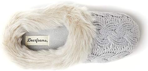 Dearfoams Women's Claire Chunky Knit Clog Slipper, Sleet, Small | Image 4